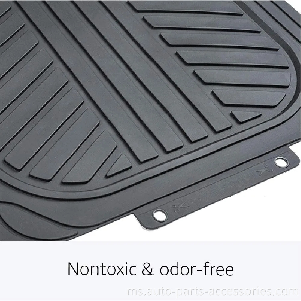 3-piece All-Season Heavy Rubber Floor Mat untuk Kereta, SUV dan Lori, Hitam